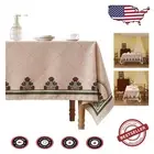 Durable Floral Polyester-Linen Tablecloth 118"x67" for All-Season Elegance