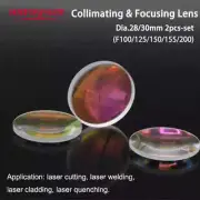 Laser Collimator Focusing Lenses 2pcs/set D28/D30mm F75/100/125/150/155/200mm