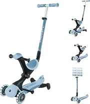 Globber - GO•UP Deluxe Lights ECO 360-3-Wheel Scooter with Seat and 360 Module, for Children from 15 Months to 6 Years, Blueberry
