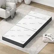 STARRY EUCALYPT Folding Mattress for Sofa Lounge, Foldable Mattress Mat Pad with Removable Cover, Tri-Fold Floor Padding for Portable Camping Bed, 190cm x 79cm x 10cm