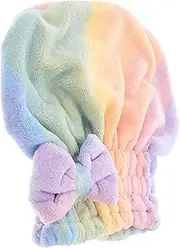CLISPEED 1pc Coral Fleece Hair Drying Hat Water Absorption Microfiber Towel Cute Bow Design Quick Drying Hair Wrap for Women and Girls Comfortable and