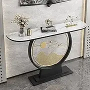 HOLGVE Console Table, Entryway Table, Contemporary Accent Table, Narrow Behind Couch Table, Hallway Table for Entrance, Hallway, Living Room(Black-C,31.4inch/80cm)