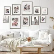 Deluxe Gallery Photo Wall Frame Set C - 10 Frames - Stone Ash