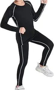 [Generic] Ski Thermal Underwear for Kids - Soft Breathable Long Johns Set | Youth Base Layer for Boys