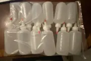 12 pack of 6oz (180mL) Plastic Boston Round Squeeze Bottles + Yorker Caps LDPE