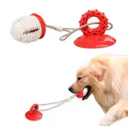Nevenka Dog Chew Suction Cup Toys Dog Tug of War Toys for Aggressive Chewers-RedWhite
