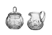 Barski Hand Cut Mouth Blown Crystal Sugar & Creamer Set - Made in Europe