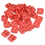 Cord Locks, 30 Pack Oval Spring Toggle Stopper, Watermelon Red