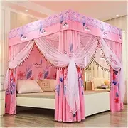 Bed Canopy Mosquito Net for 1.2m/4ft Bed, Luxury Bed Canopy for s Bedroom Decoration, Blackout Bed Curtain (Color : Style 3, Size : 120x200x200cm)
