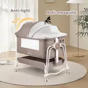 MINIMOTO Bassinets Baby Bassinet Bedside Sleeper Rocking Bassinet for Baby
