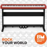 Casio CDP-S160 Digital Piano Red 88-Keys w/ CS470P Wooden Stand & 3-Pedal Board