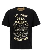 [Valentino Garavani] Valentino Garavani-Le Chat De La Maison T Shirt Nero-Uomo XL