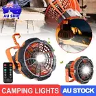 Portable USB Rechargeable LED Fan Camping Lights Lantern Lamp / Hook Remote