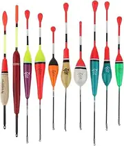 OriGlam Fishing Float and Bobber - Trout Wood Slip Spring Oval Stick for Fishing