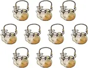 Set of 10, Twilight No. 4 Earthenware Pot, 6.3 x 5.1 x 3.9 inches (16 x 13 x 10 cm) (750cc) | Earthenware Pot with U-Tea Strainer, Setomonohonpo