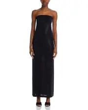 Norma Kamali Strapless Side Slit Gown