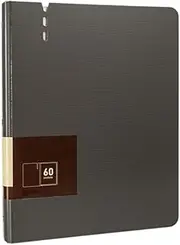 Organizer 60 Pages A4 File Folder with Transparent Inserts Thickened Data File Storage Book Office Supplies for Office(Gray)