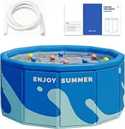 Folding Swimming Pool | Non-Inflatable Folding Paddling Pool - Ground Round Family Swimming Pools for Backyard, Garden, Outdoor, Patio, Home