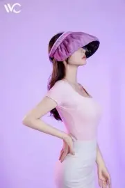 VVC cat ear Sun Block UV Proof Wide Brim Hat Lilac