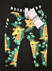 New Bonds George Giraffe Black Stretchies Leggings 00 3-6 Months BNWT