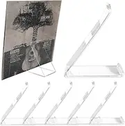 6 Pack Vinyl Record Stand Display, Clear Acrylic Tabletop Album Now Playing Holder, Album Record Holder LP Vinyl Record Storage Display Stand