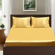 Ramesses Casablanca Satin Fitted Sheet Combo Set Gold Queen