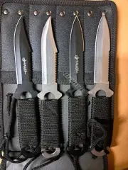 Sharp Throwing Knife & Dagger Full Tang set of 4 /w Sheath Carry Bag