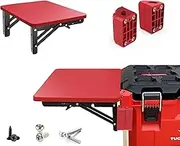 VIWOOP Folding/Removable Table for Milwaukee Packout Toolbox，for Side Storage of Your Packout System Convenient and Versatile Toolbox Accessory (Red)