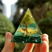 New Pyramid Peridot Healing Crystal Energy Generator Balancing Orgone Pyramid