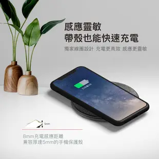 【GIGASTONE】10W布質無線充電盤｜iPhone15/LED感應燈/AirPods/Qi手機耳機//聖誕節禮物