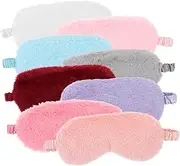 ELAYARD 8Pcs Plush Eye Masks for Comfortable Sleep Lightweight Blindfolds for Travel Napping Light Blocking for Office