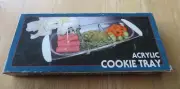 Cookie, Fruit, Veggie Tray, rectangular clear acrylic, about 18" long, MIB*