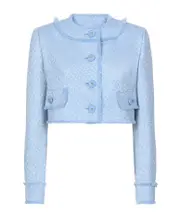 Dolce Gabbana Rachel Short Tweed Jacket IT40,IT42 light blue