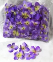 #039 Silk Artificial Flowers, Purple & Yellow Hydrangeas 100 PCS Blossoms