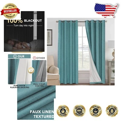 Elegant Teal Blackout Curtains 84” Long – Energy Saving & Insulated Drapes