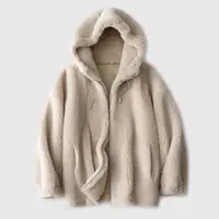 在飛比找momo購物網優惠-【米蘭精品】羊羔毛外套保暖夾克(冬季簡約風連帽女外套3色74