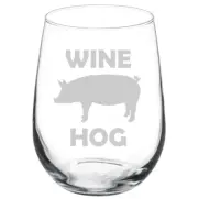 Wine Hog Pig Funny Stemmed / Stemless Wine Glass