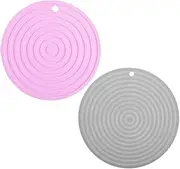 GANAZONO 2pcs Pet Food Mat Silicone Trivet Mats for Hot Dishes Anti-scalding Bowl Pad Kitchen Heat Proof Pan Protector Flexible Silicone Pads for Tableware