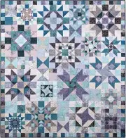 Quilt Kit - Mountain Meadow - 78" X 85" Tonga Blue Gray Lavender Batik Block Qui