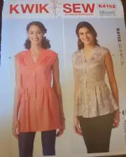Kwik Sew Pattern K4102 Misses Top&Tunic Kerstin Martensson UC Sz Xs-Xl