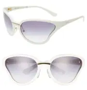 Prada SPR22V 7S3-409 68mm Oversize Wrap Butterfly Sunglasses White Grey Gradient