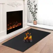 Fire Resistant Hearth Rug 48x28 Fireproof Mat for Fireplace Wood Stove Black