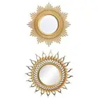 2x Gold Hanging Sun Shaped Mirror Bathroom Washrooms Decoration