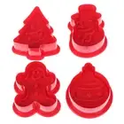 4pcs/set christmas cookie biscuit mold 3d cookie plunger cutter diy baking_ln SN