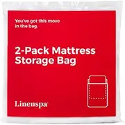 Linenspa Mattress Bag - 2 Pack Queen/Full Mattress Storage Bag for Moving and Storage - Mattress Protection – Polyurethane Mattress Storage Bag Queen/Full, Clear