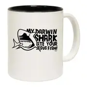 My Darwin Shark Ate Your Jesus Fish Mug Cup