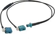 RG174 Fakra Z Revolving Double Fakra Z Female Straight Y-Shaped Splitter Cable with Diode RG174 Tail Fiber Car Antenna Extension Cable(Fakra Z M to 2 Z F90,8M)