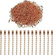 uxcell 220pcs Metal Ball Bead Chain, 100mm Long Bead Connector Clasp Dog Tag Hanging Chain for Key Chains Tags Craft Projects Jewelry Making, Orange