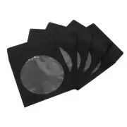 100 Pack Premium Thick Black Color Paper CD DVD Sleeves Envelope with Window ...