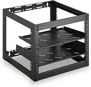 10U Server Rack Network Cabinet - Enclosed Wall Mount Rack Includes Mounted Fan, Lockable Door & Hardware Compatible with 19" Equipment Standard (Black)
